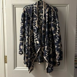 Lucky Brand Southwestern print Open front cardigan sweater